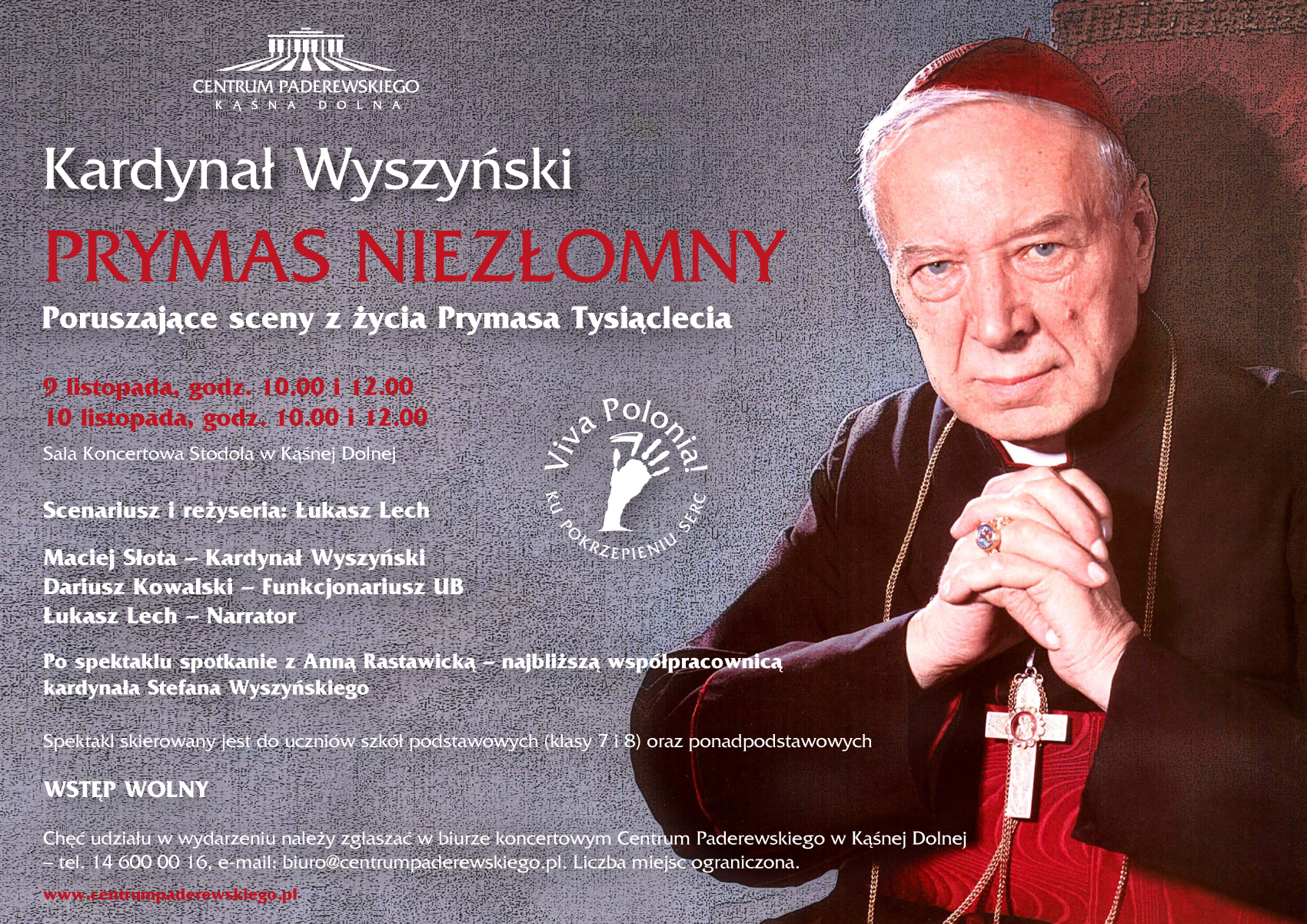 Plakat spektaklu Kardynał Wyszyński Prymas Niezłomny