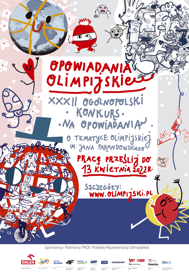 Plakat Konkursu PKOL na opowiadanie o tematyce olimpijskiej