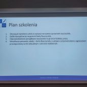 Slajd zatytułowany Plan szkolenia, widoczne biało-niebieskie logo Kuratorium Oświaty