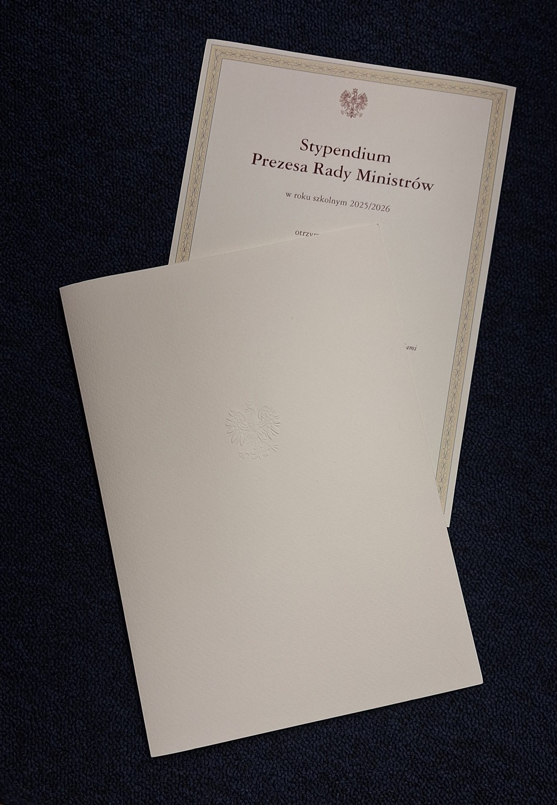 dyplom Stypendysty PRM