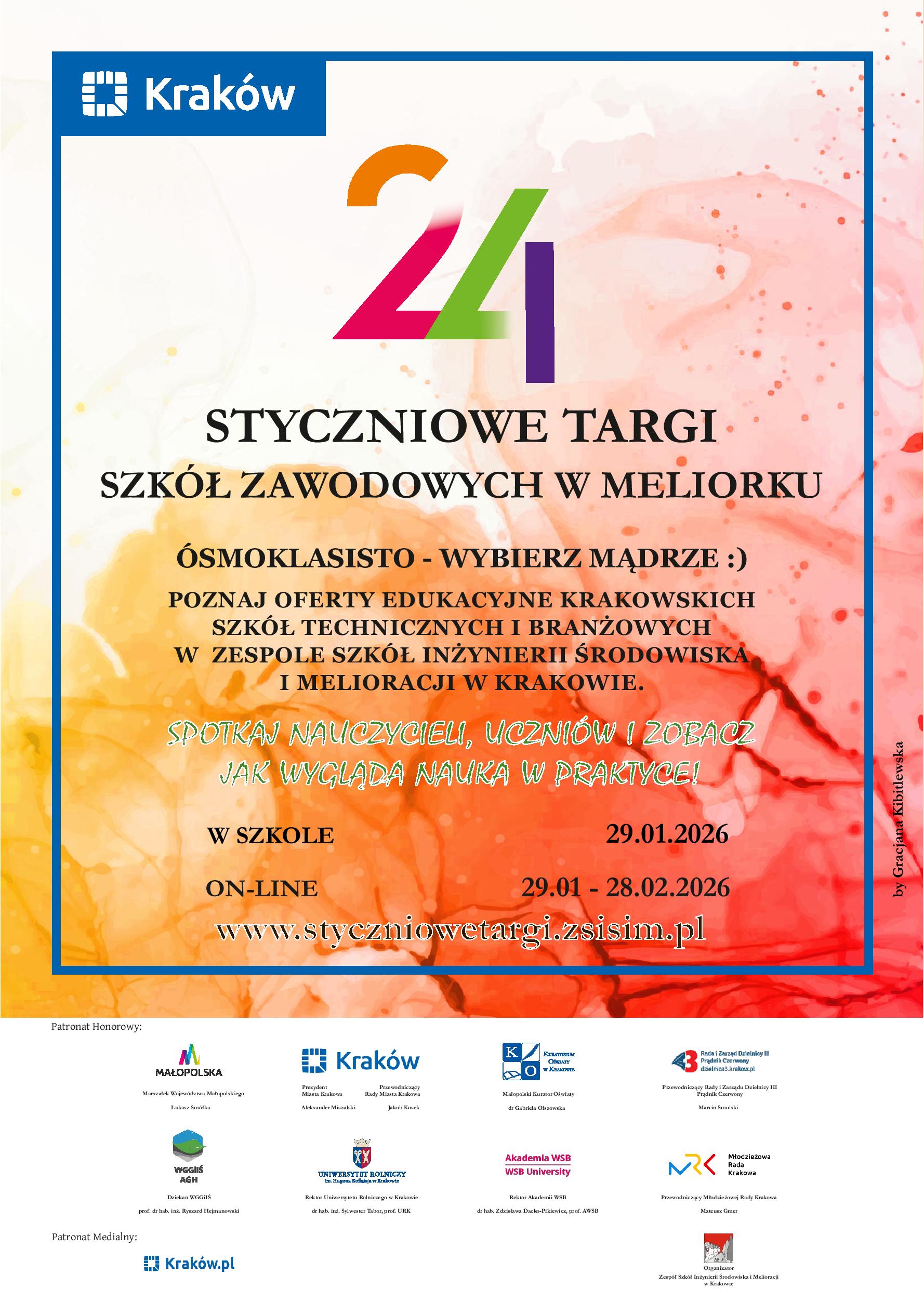 plakat Targów szkół zawodowych w Meliorku