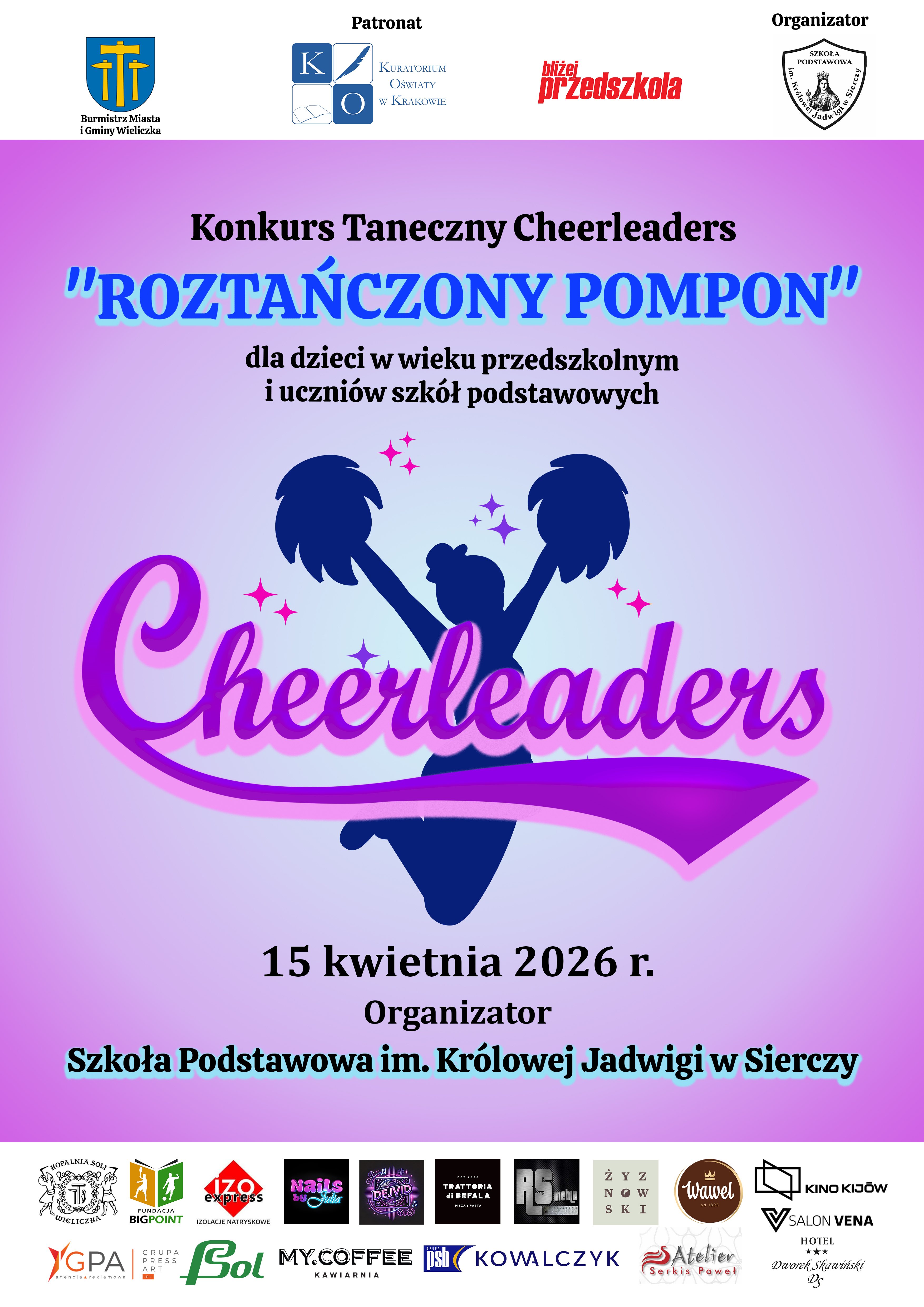Konkurs Taneczny Cheerleaders „Roztańczony Pompon” dla dzieci w wieku przedszkolnym i uczniów szkół podstawowych