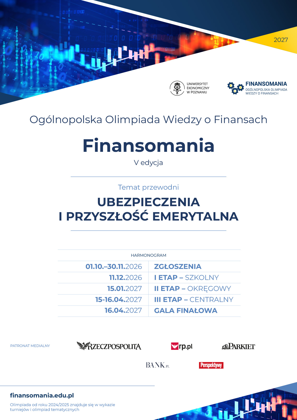 V edycja Ogólnopolskiej Olimpiady Wiedzy o Finansach „Finansomania”