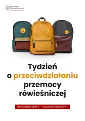 Plakat programu Tygodnia Przeciwdziałania Przemocy Rówieśniczej.